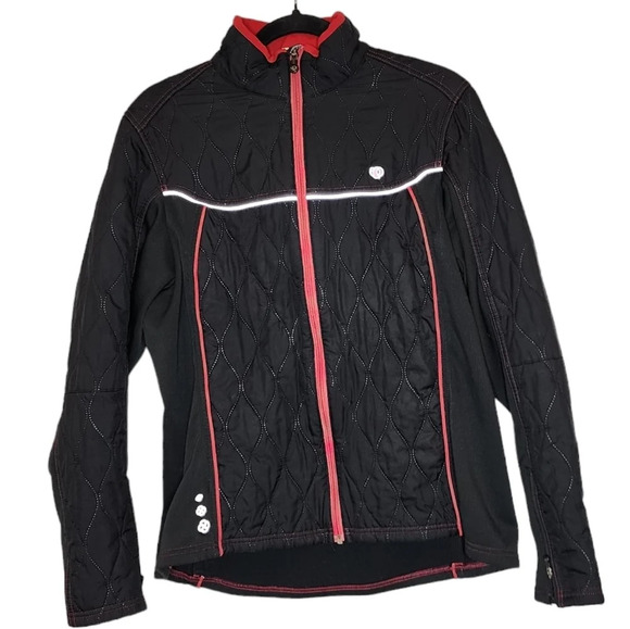 Pearl Izumi cycling jacket. Women's XL. Black/Pink Red Floral Embroidered. - Picture 4 of 13